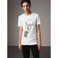 WHITE T-shirt en coton à imprimé icônes londoniennes