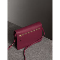 BERRY PINK Petit sac à bandoulière en cuir et coton House check