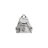 SILVER Sac The Rucksack moyen en cuir de cerf métallisé