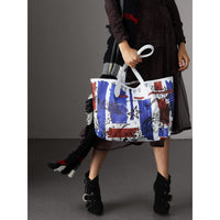 CLASSIC/WHITE/WHITE Sac tote Doodle moyen réversible