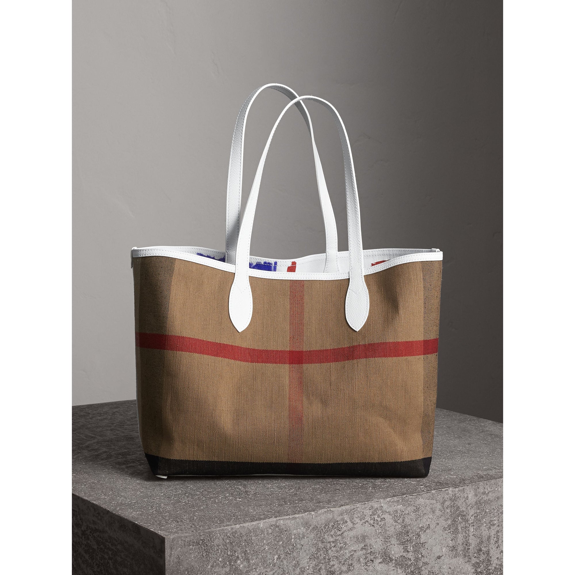 CLASSIC/WHITE/WHITE Sac tote Doodle moyen réversible