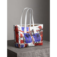 CLASSIC/WHITE/WHITE Sac tote Doodle moyen réversible