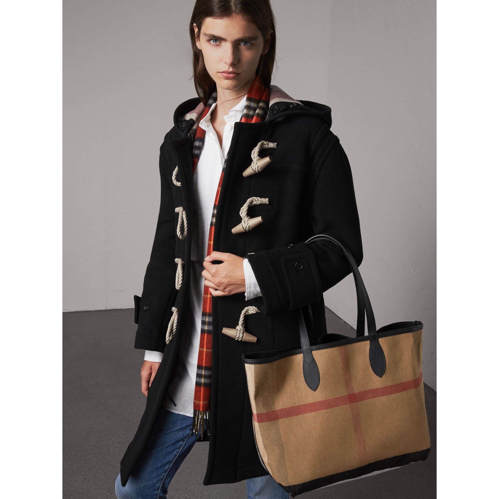 CLASSIC/BLACK/BLACK Sac tote Doodle moyen réversible