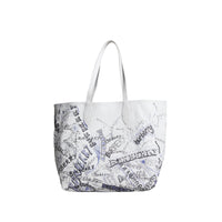 WHITE/WHITE/WHITE Grand sac tote Doodle réversible