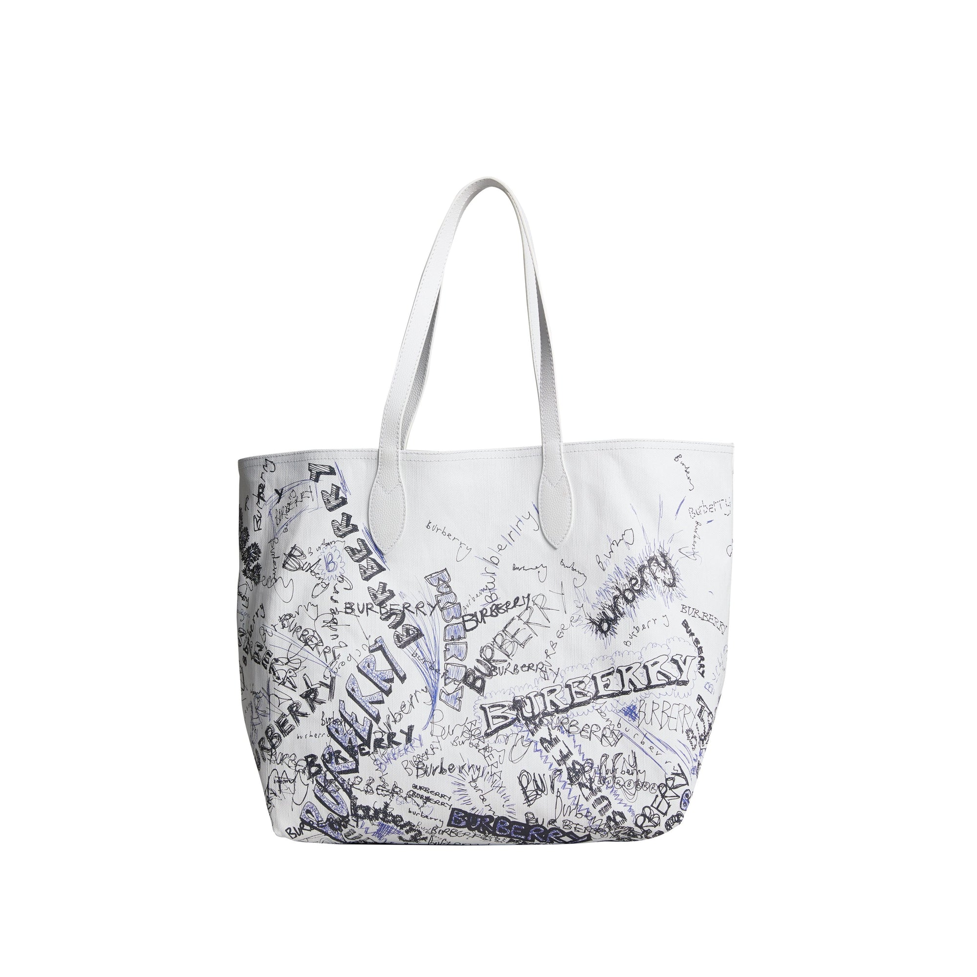 WHITE/WHITE/WHITE Grand sac tote Doodle réversible
