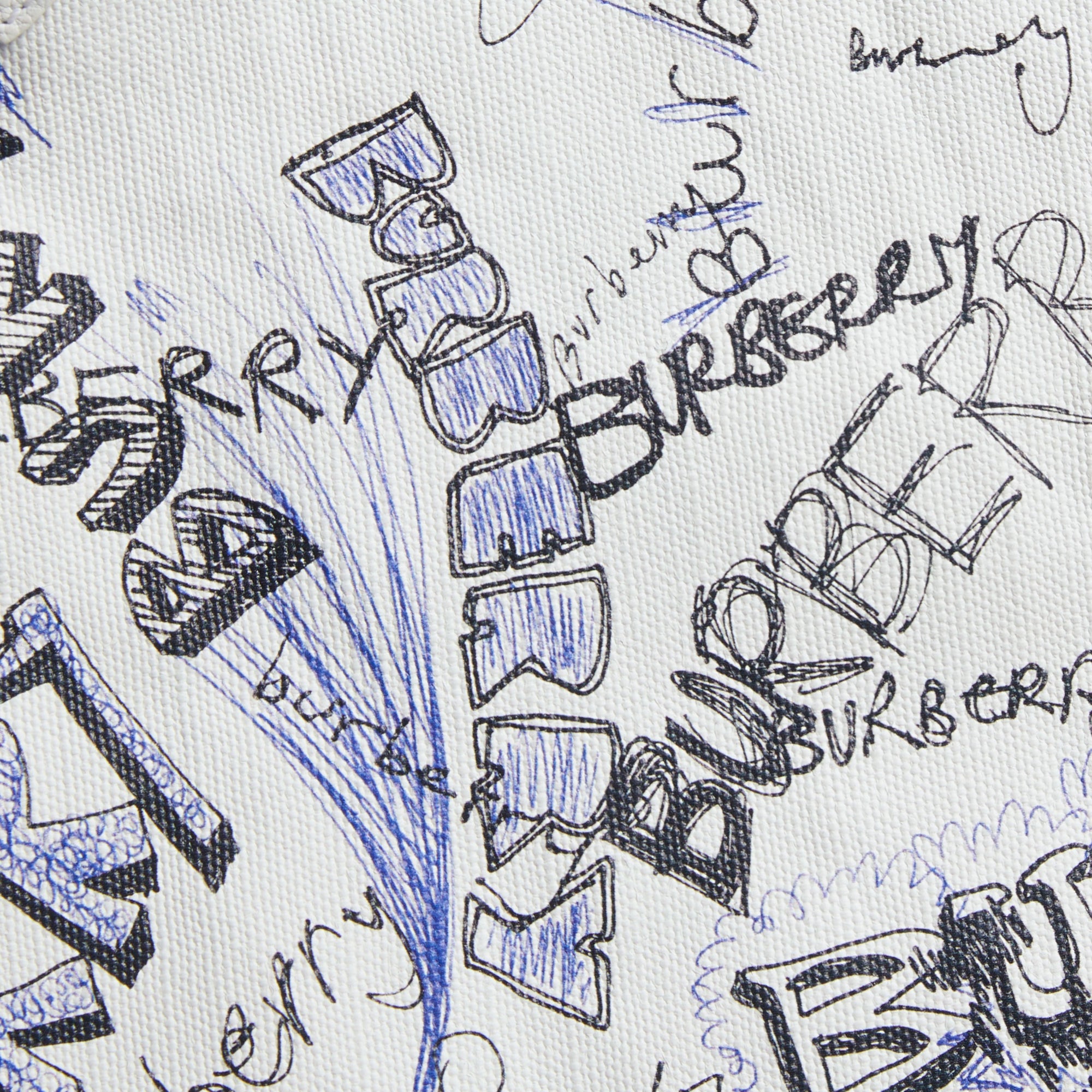 WHITE/WHITE/WHITE Grand sac tote Doodle réversible