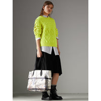WHITE/TRANS/BLACK Sac tote Doodle moyen réversible
