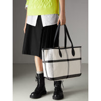 WHITE/TRANS/BLACK Sac tote Doodle moyen réversible