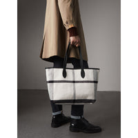 WHITE/TRANS/BLACK Sac tote Doodle moyen réversible