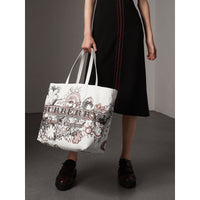 CLASSIC/WHITE/WHITE Grand sac tote Doodle réversible