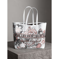 CLASSIC/WHITE/WHITE Grand sac tote Doodle réversible