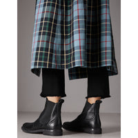 BLACK Bottines Chelsea en cuir texturé de style richelieu
