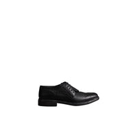 BLACK Chaussures asymétriques à lacets de style richelieu en cuir texturé