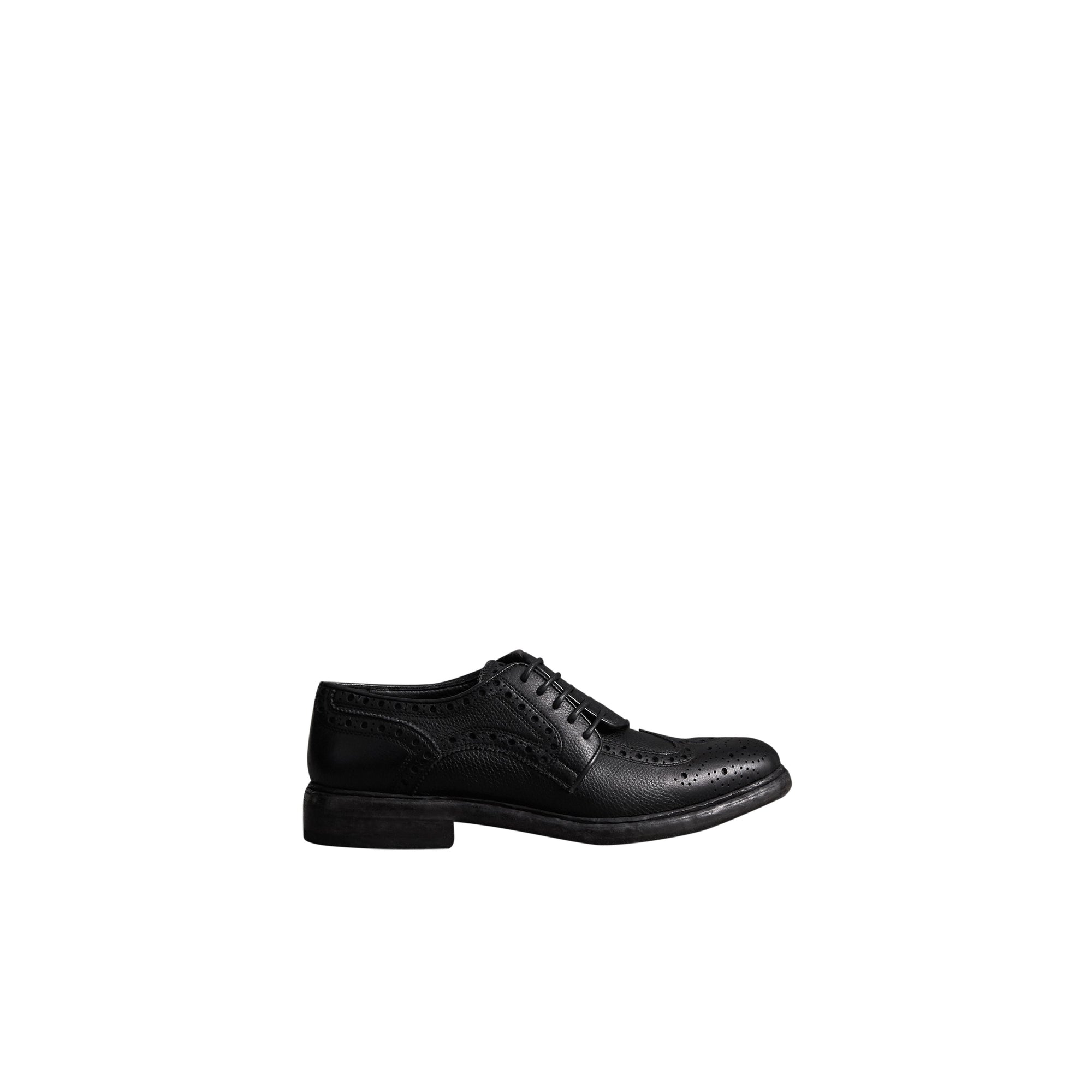 BLACK Chaussures asymétriques à lacets de style richelieu en cuir texturé