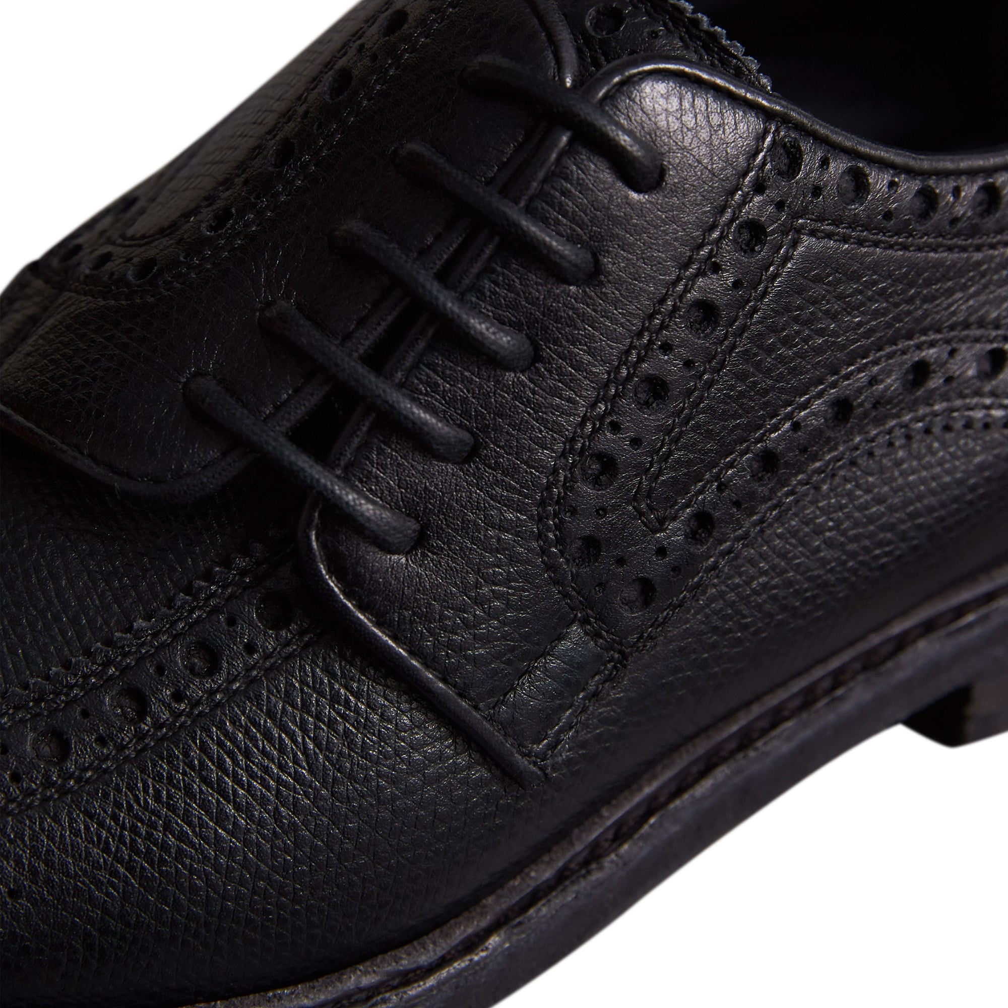 BLACK Chaussures asymétriques à lacets de style richelieu en cuir texturé