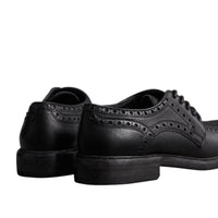BLACK Chaussures asymétriques à lacets de style richelieu en cuir texturé