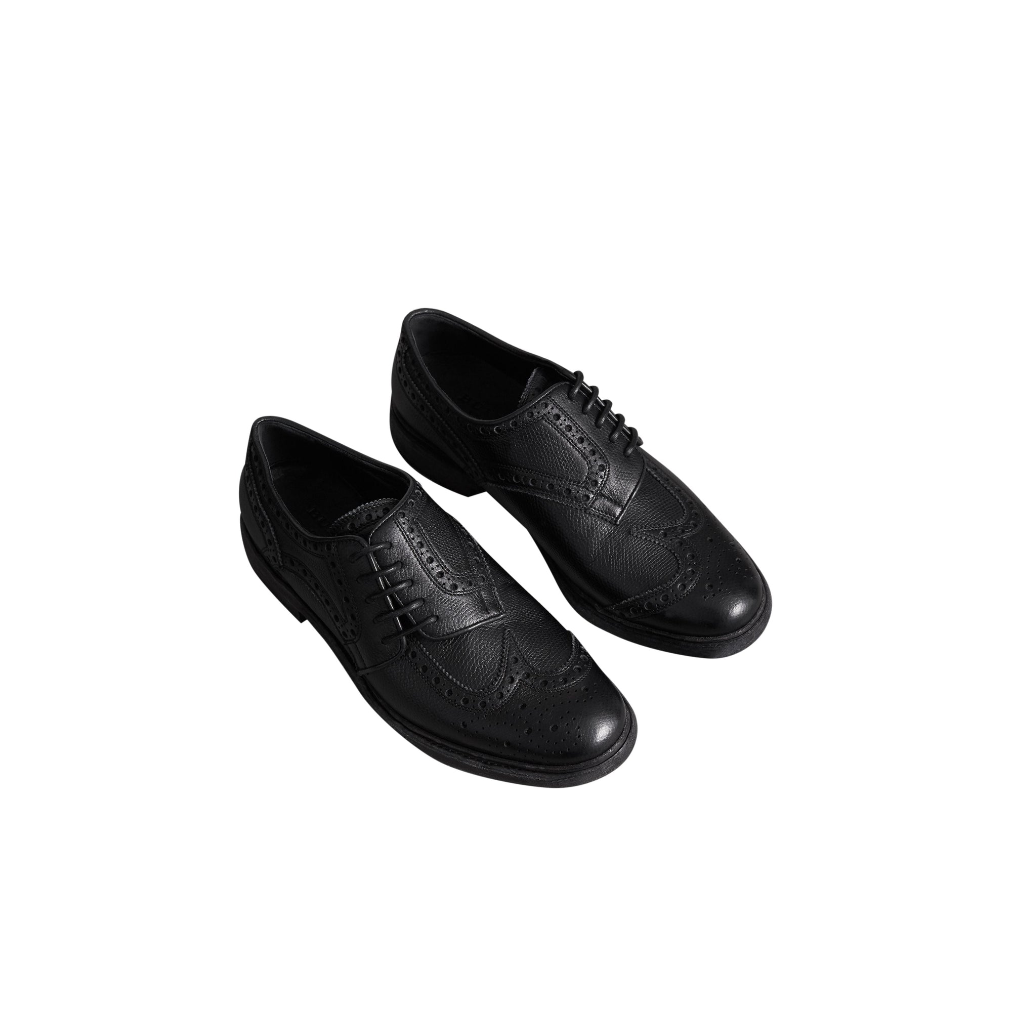 BLACK Chaussures asymétriques à lacets de style richelieu en cuir texturé