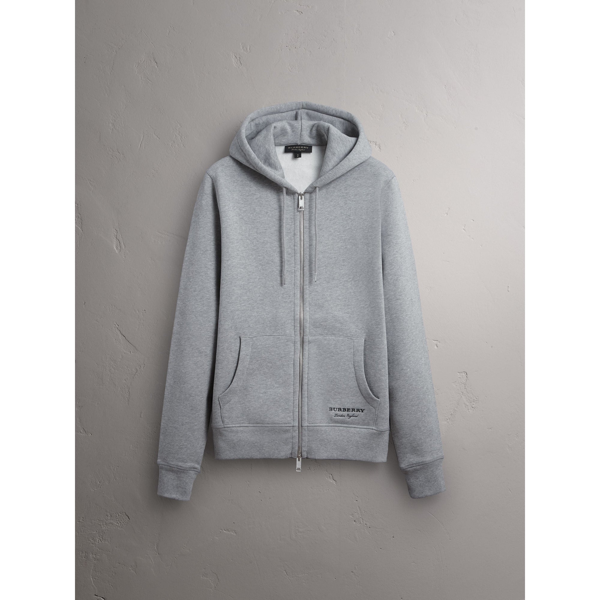 GREY MELANGE Haut à capuche en jersey de coton mélangé avec motif Pallas Helmet
