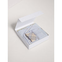 ICE BLUE Set cadeau trois pièces en coton à motif check pour bébé