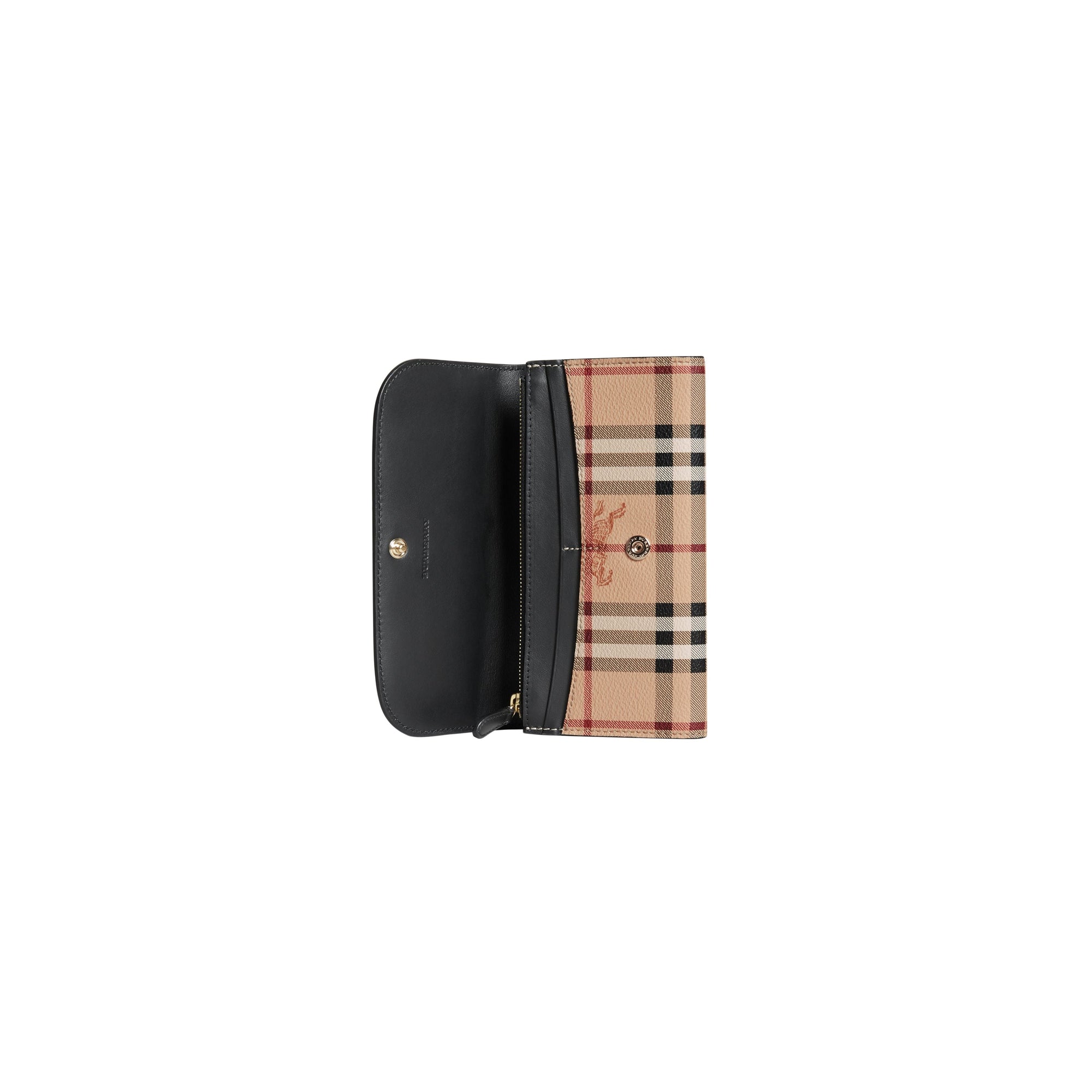 BLACK Portefeuille continental fin en cuir à motif Haymarket check