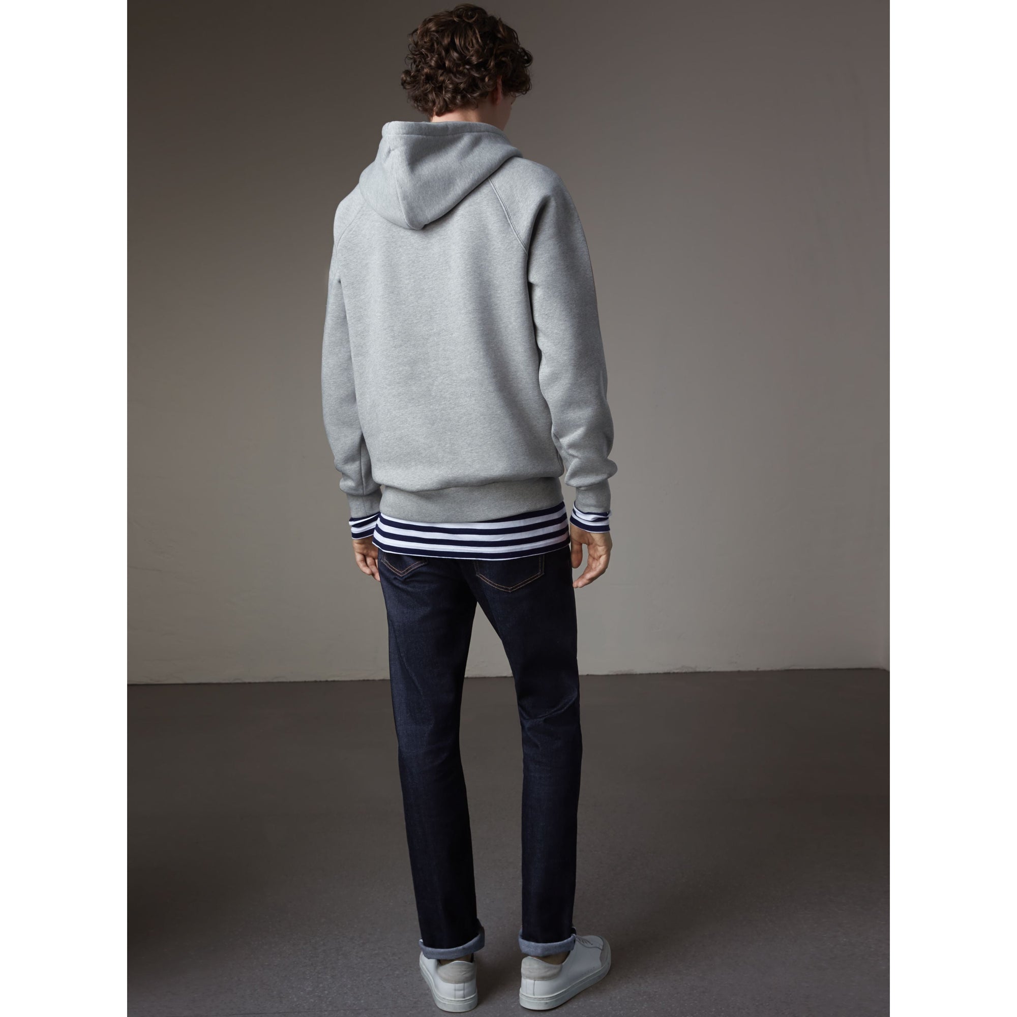 GREY MELANGE Sweat-shirt brodé à capuche