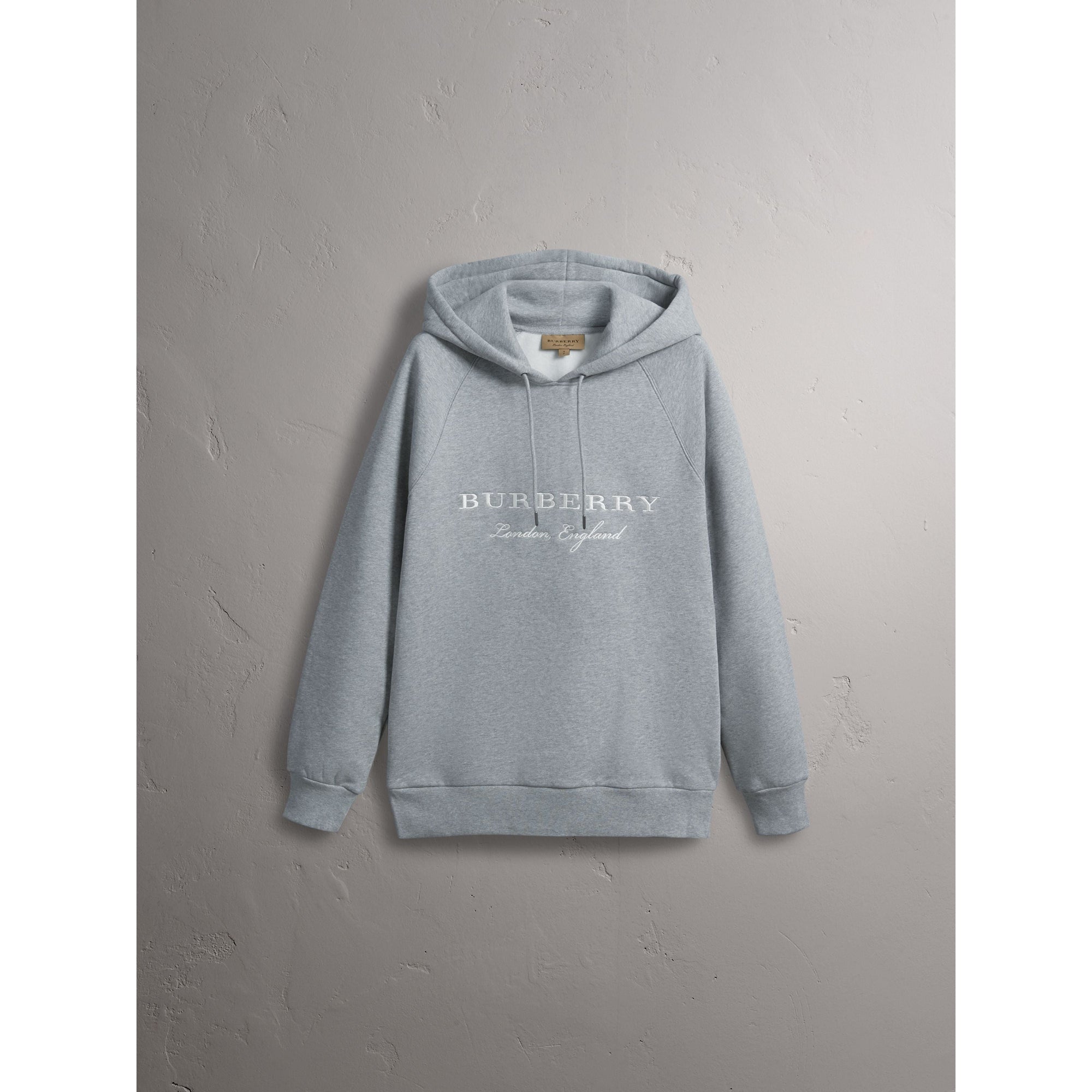 GREY MELANGE Sweat-shirt brodé à capuche