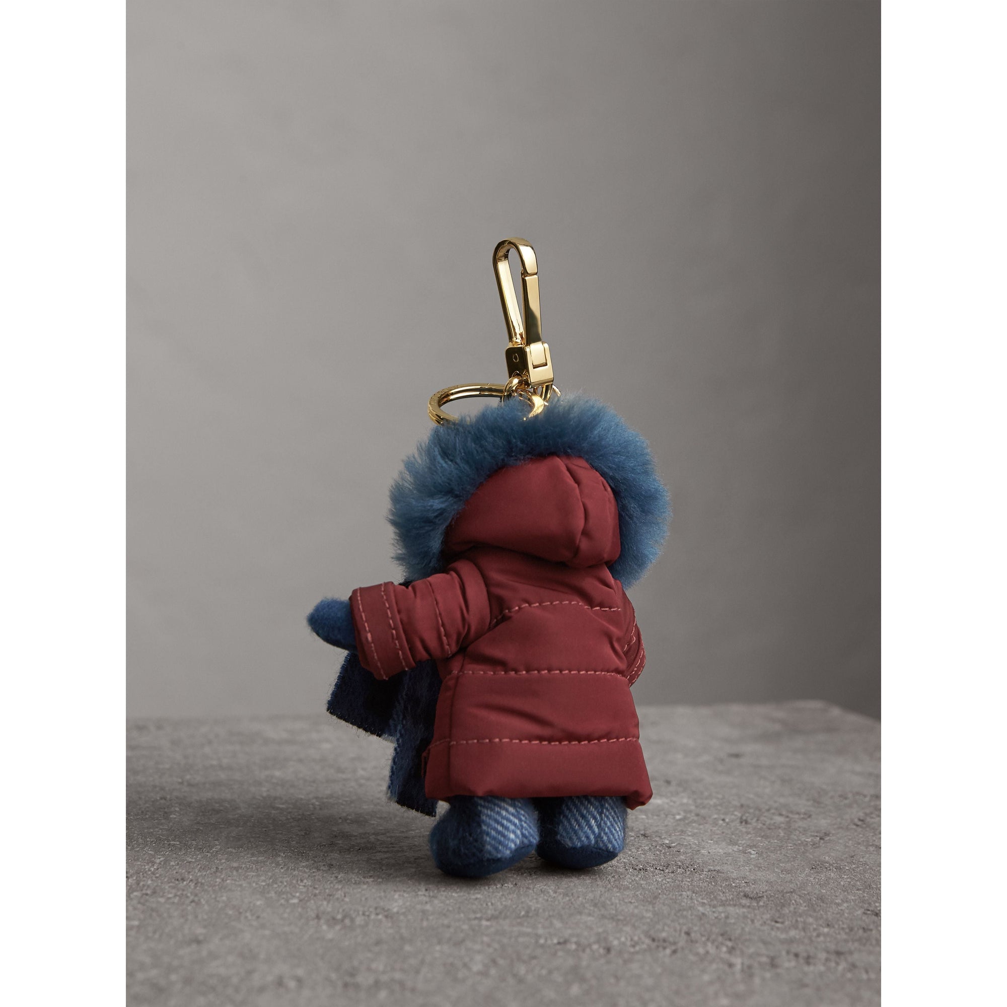 CADET BLUE Porte-clés Thomas Bear avec doudoune et écharpe