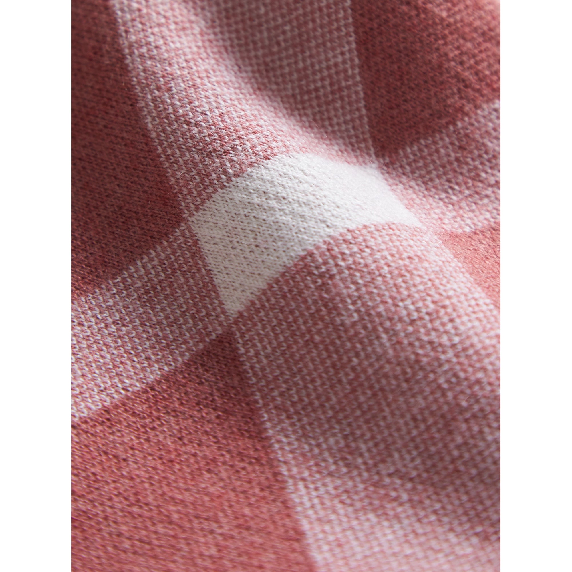 MAUVE PINK Robe en cachemire et coton mélangé avec motif check