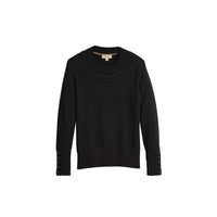 BLACK Pull en cachemire avec empiècement en maille torsadée