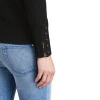 BLACK Pull en cachemire avec empiècement en maille torsadée
