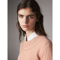 APRICOT PINK Pull en cachemire avec empiècement en maille torsadée