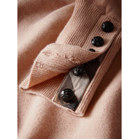 APRICOT PINK Pull en cachemire avec empiècement en maille torsadée