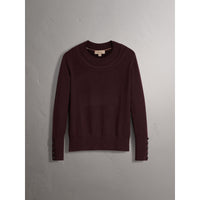 DEEP CLARET Pull en cachemire avec empiècement en maille torsadée