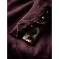 DEEP CLARET Pull en cachemire avec empiècement en maille torsadée
