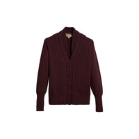 DEEP CLARET Cardigan en maille de cachemire torsadée