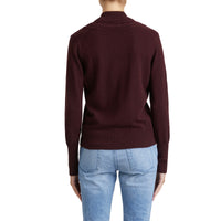 DEEP CLARET Cardigan en maille de cachemire torsadée