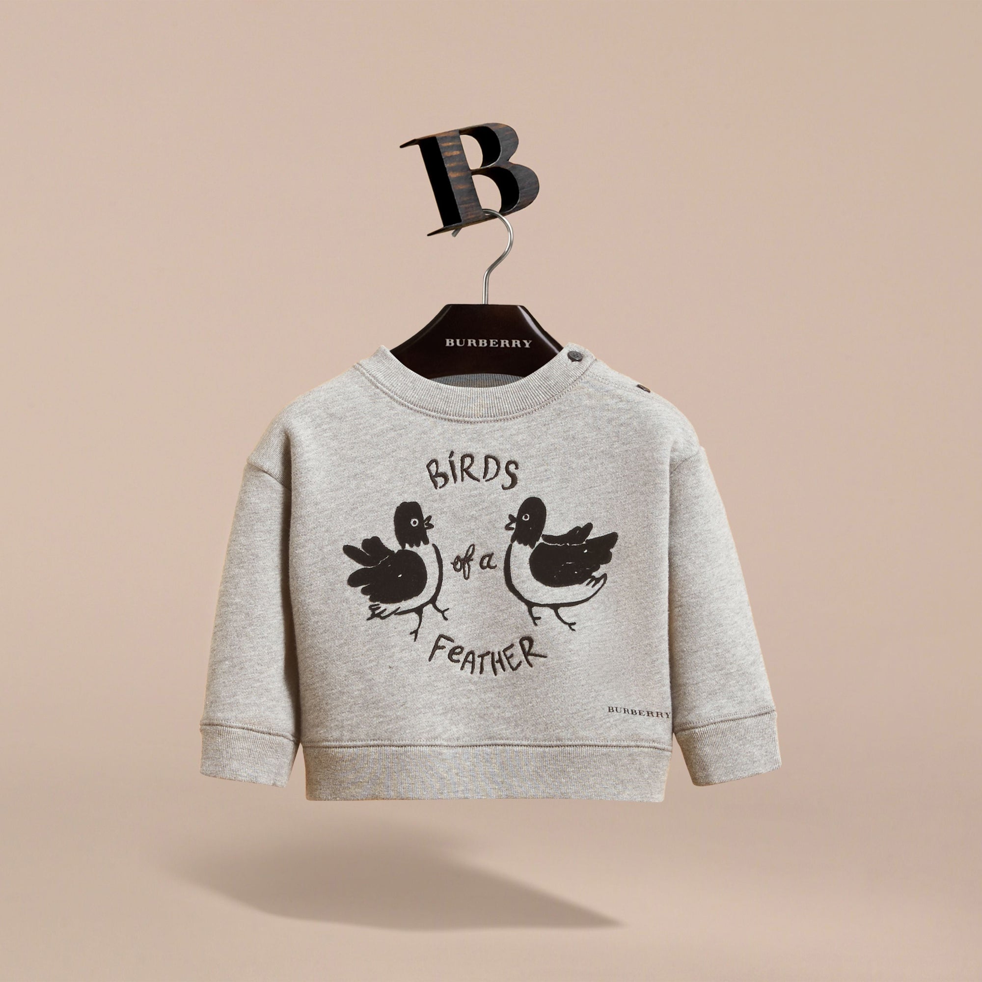 GREY MELANGE Sweat-shirt en coton avec motif Birds of a Feather