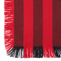 Écharpe en laine à motif check et à franges - Rouge militaire