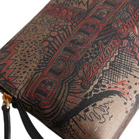 CLASSIC CHECK/BLACK Grande pochette en toile enduite à motif check et imprimé Doodle