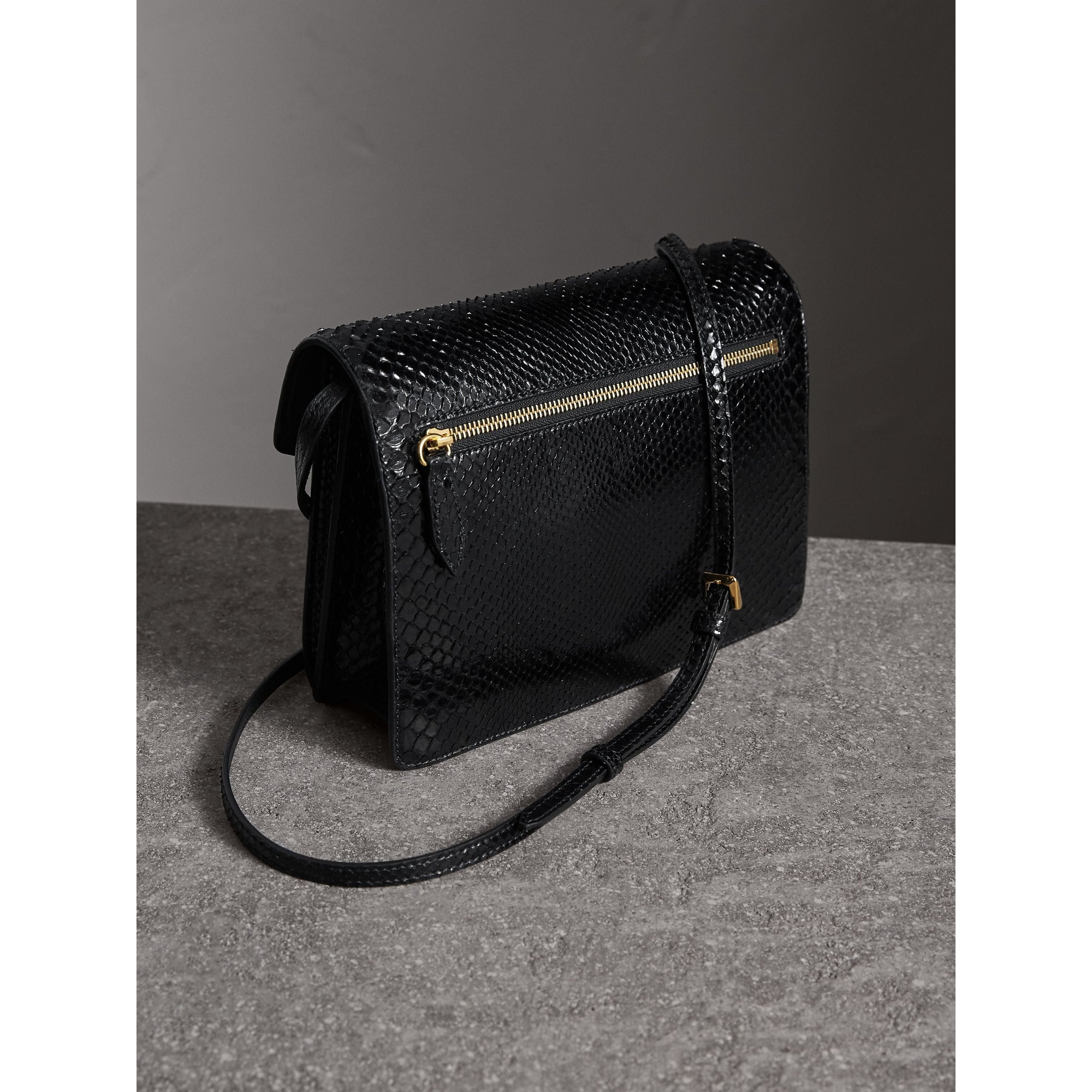 Petit sac à bandoulière en python - Noir