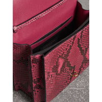Petit sac à bandoulière en python - Rose Bordeaux