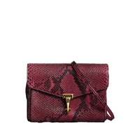 Petit sac à bandoulière en python - Rose Bordeaux