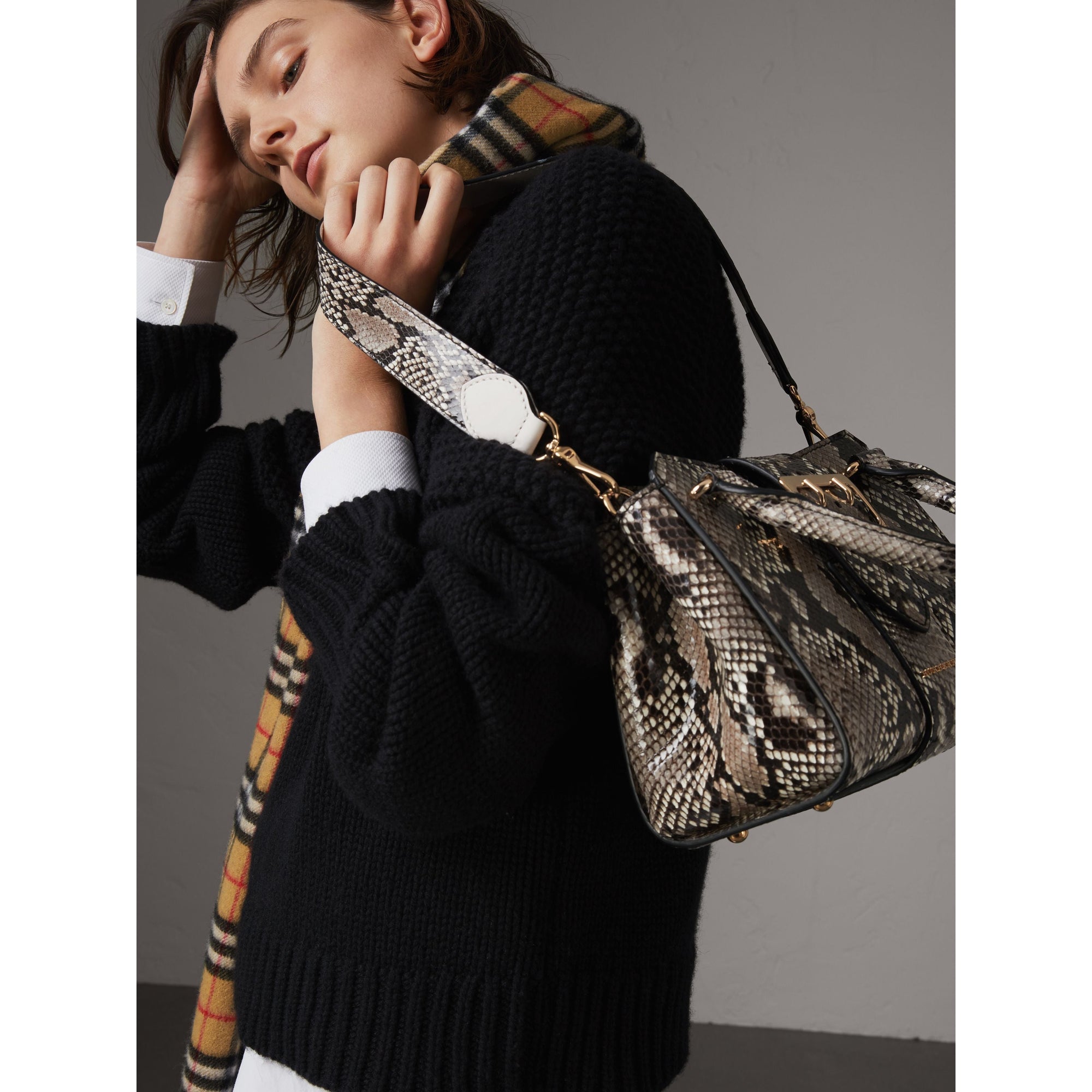 NATURAL Petit sac tote The Buckle en python