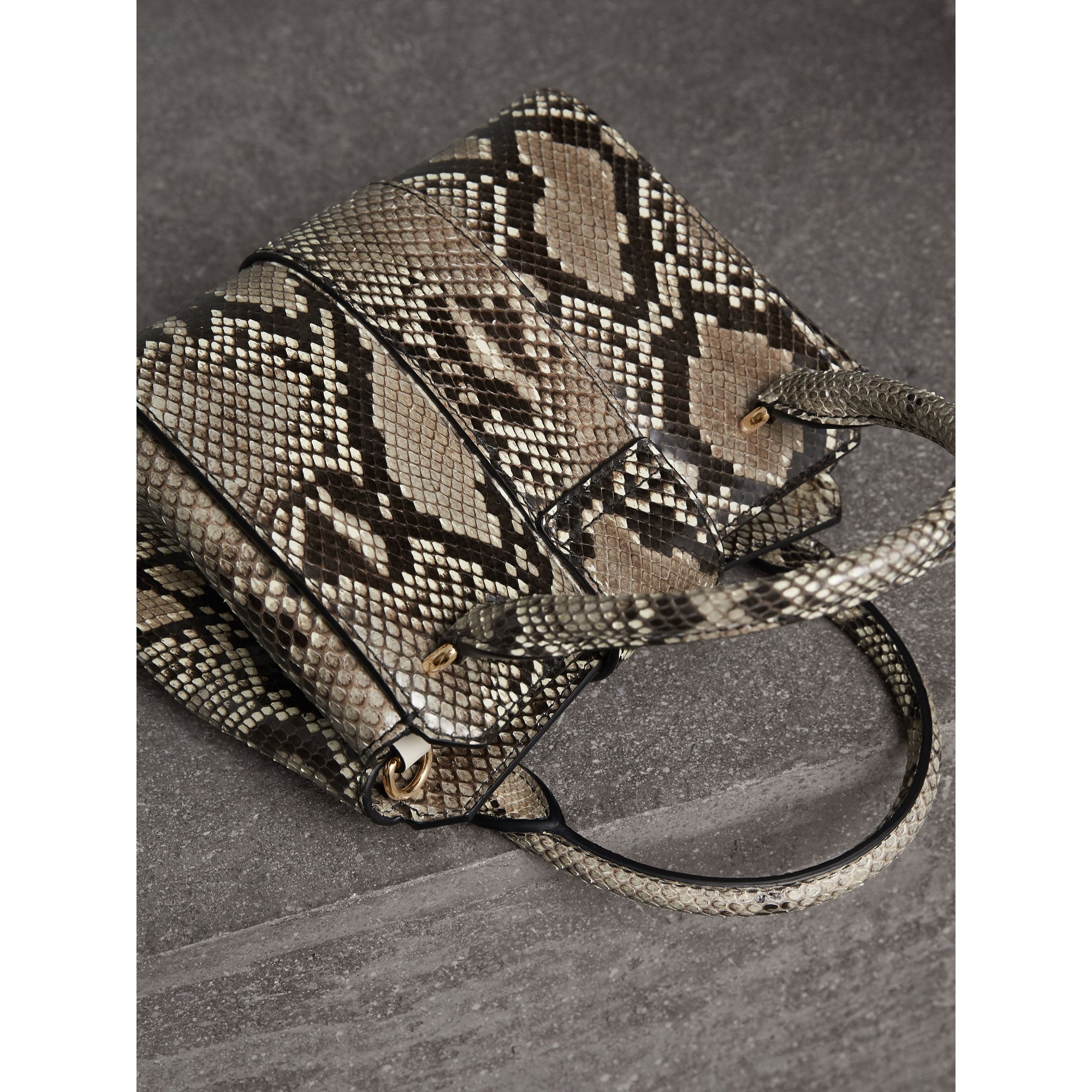 Petit sac tote The Buckle en python - Naturel