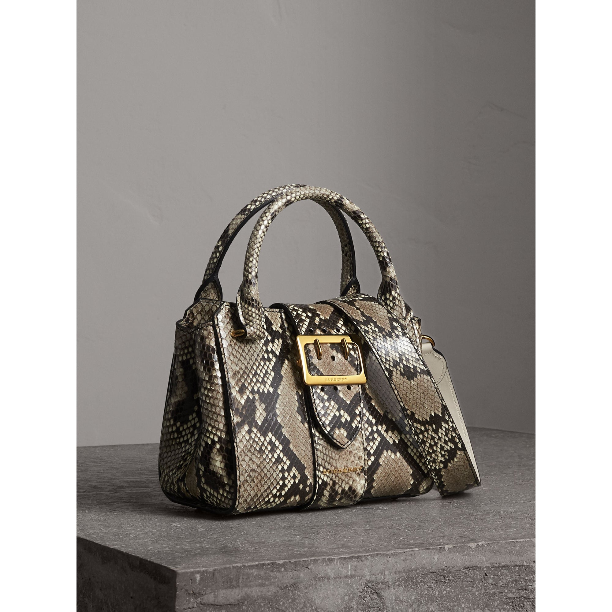 Petit sac tote The Buckle en python - Naturel