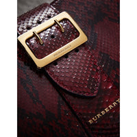 Petit sac tote The Buckle en python - Rouge Bourgogne