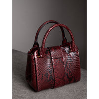 Petit sac tote The Buckle en python - Rouge Bourgogne