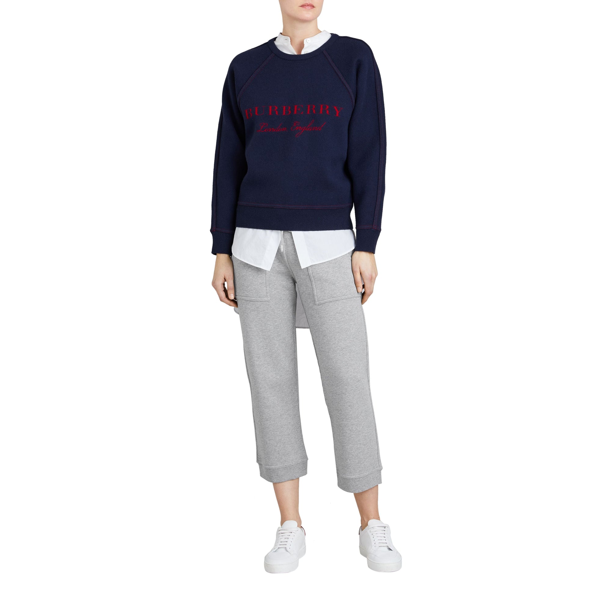 PALE GREY MELANGE Pantalon de survêtement 7/8 en jersey