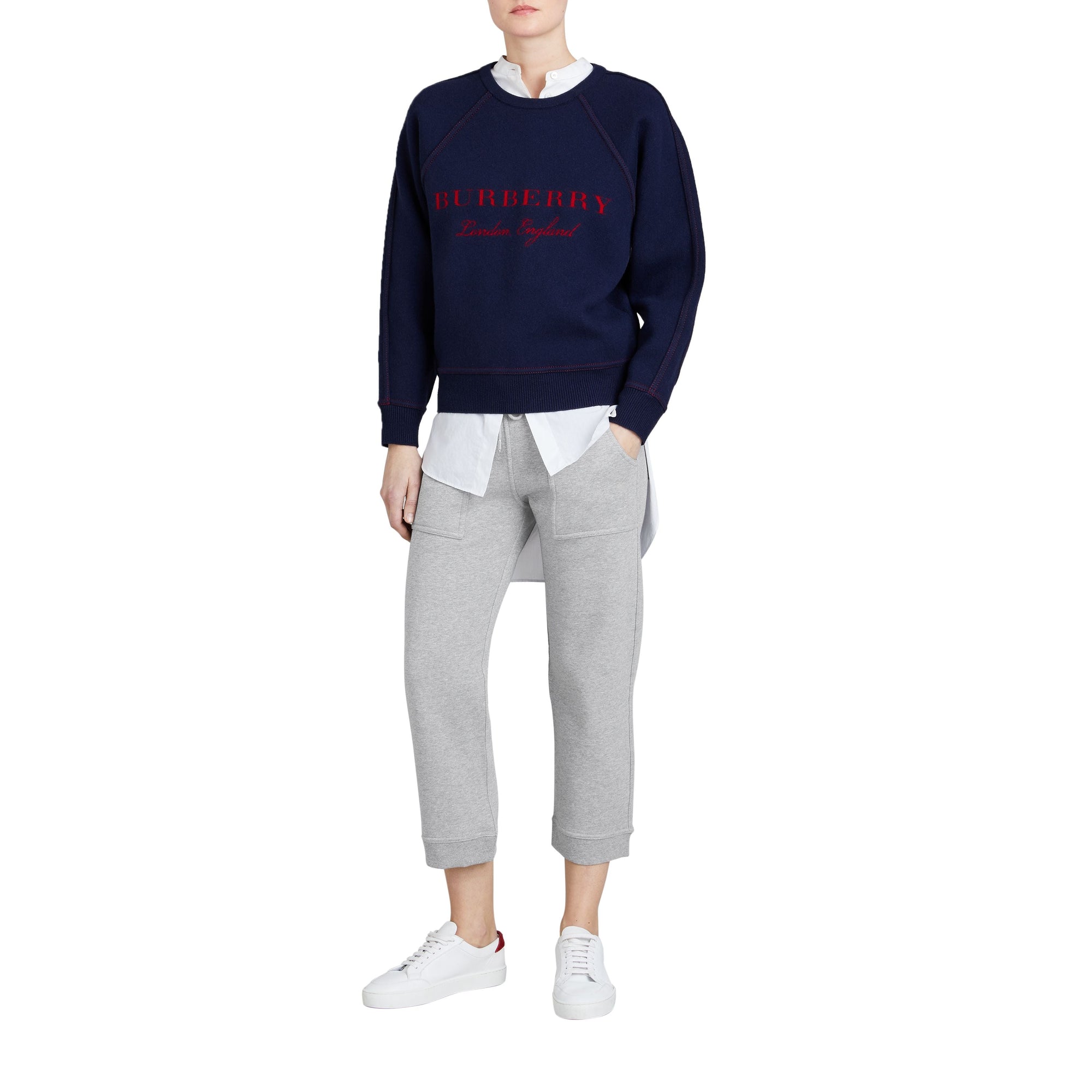 PALE GREY MELANGE Pantalon de survêtement 7/8 en jersey