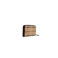BLACK Portefeuille zippé en cuir à motif Haymarket check